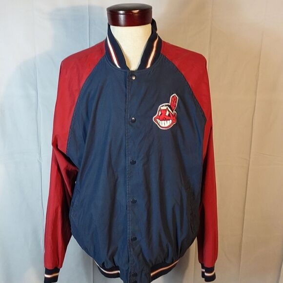 Vtg. MLB Cleveland Indians Men's Bomber Jacket - Picture 1 of 7